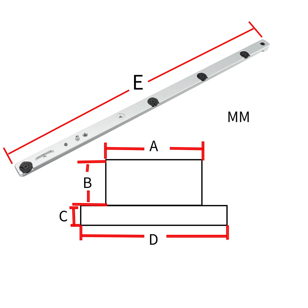HONGDUI Custom Slider Miter Bar - Fit U Shape or T Shape Slot - Custom Size