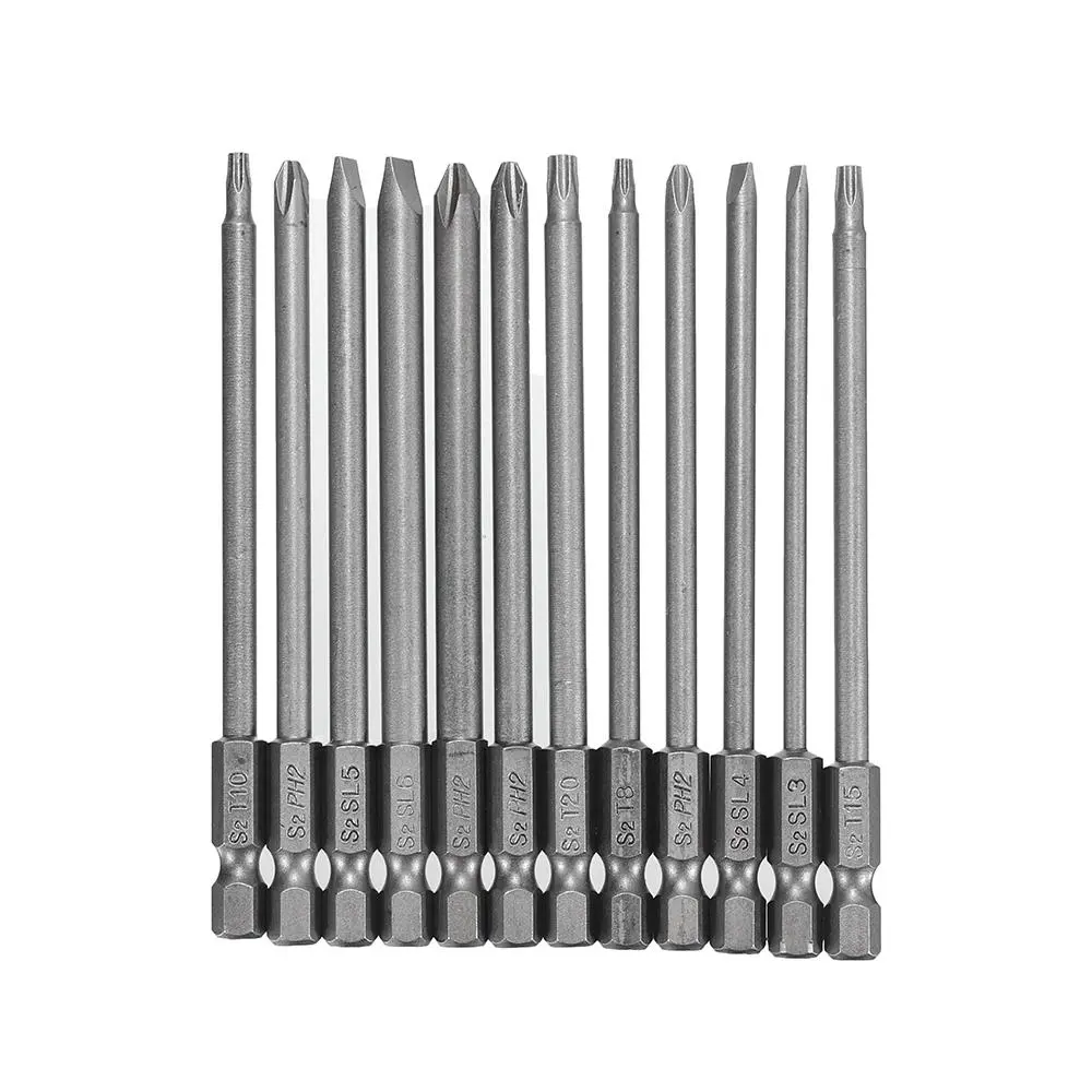 Drillpro 16pc Screwdriver Bit Set - 100mm Torx & Hex Bits