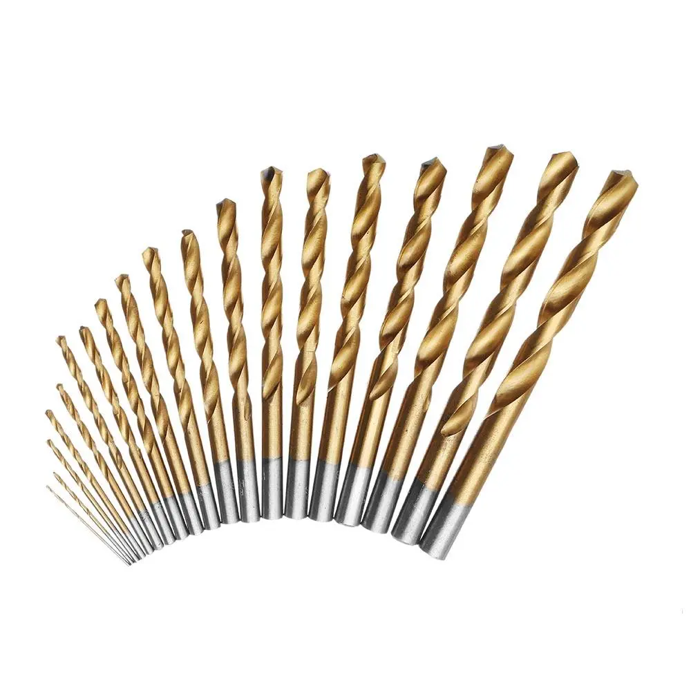 19pcs HSS 1-10mm Twist Drill Bit Set - Straight Shank - High Precision