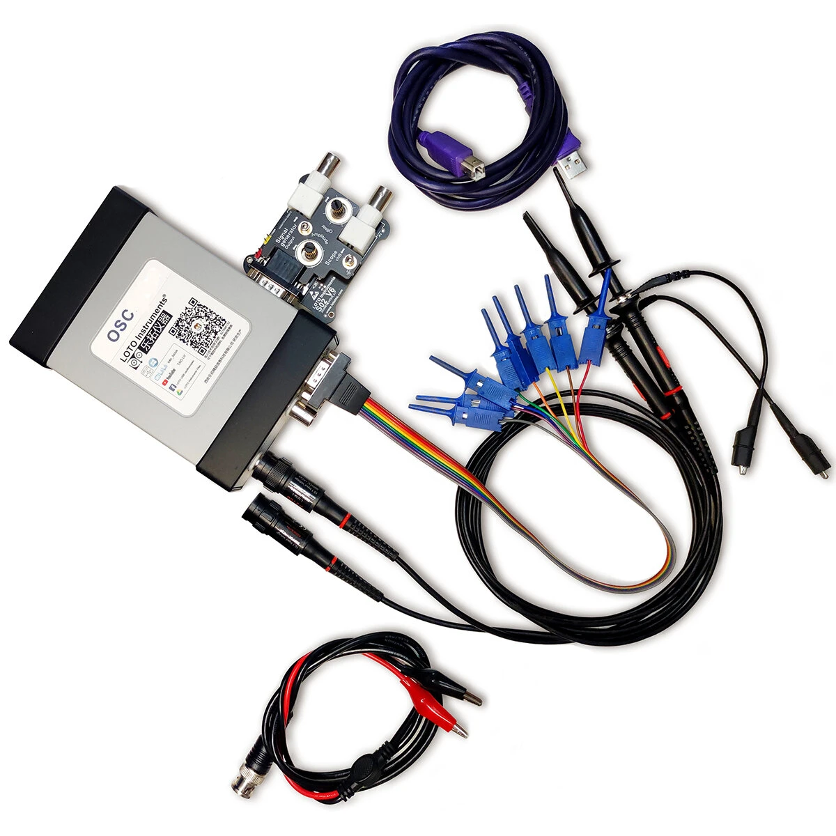 LOTO OSCA02X USB Oscilloscope - 2 Channel 35MHz | Logic Analyzer & Signal Generator