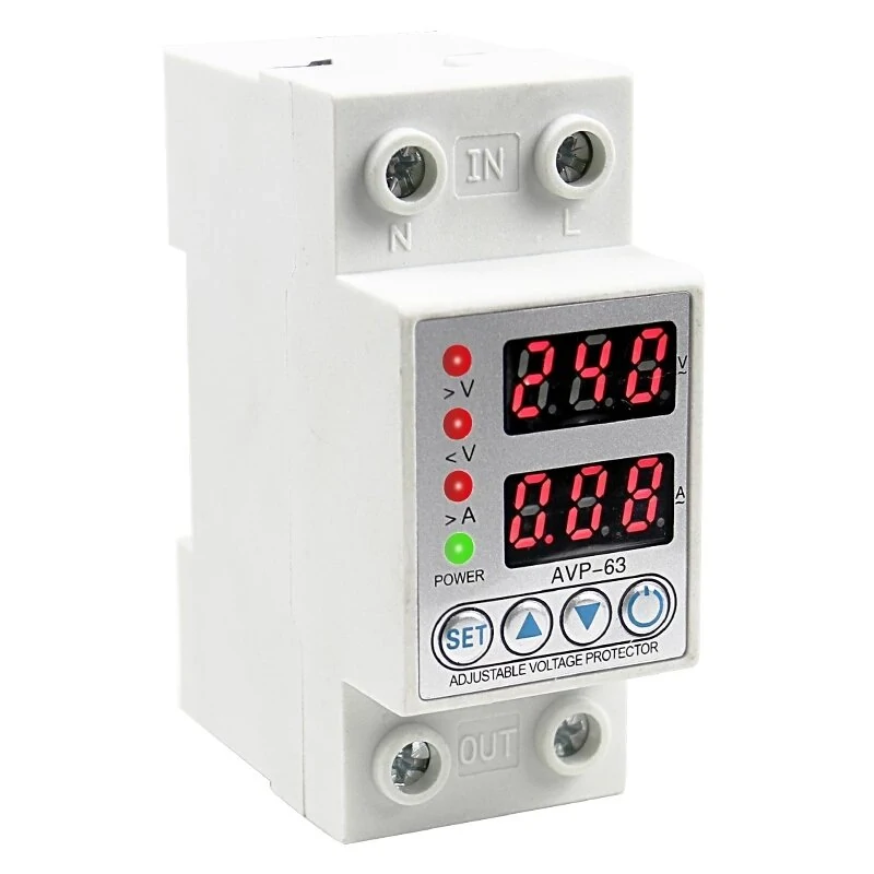 Smart Circuit Breaker 220V 40A 63A - Dual Display Overload Protection Adjustable