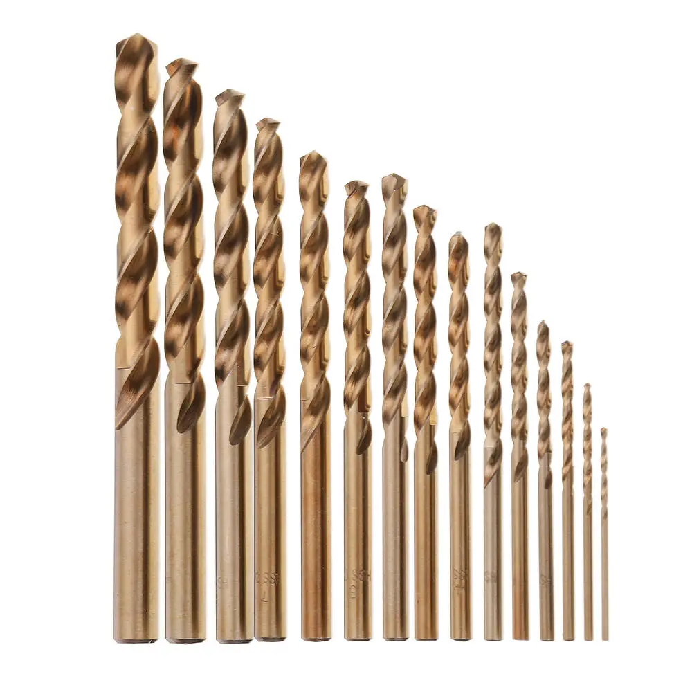 Drillpro 15pcs HSS M35 Cobalt Drill Bit Set | 1.5-10mm for Metal & Steel