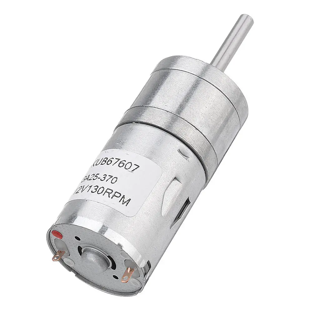 Machifit 25GA370 12V DC Gear Motor | 25mm Extended Shaft Micro Reduction Motor