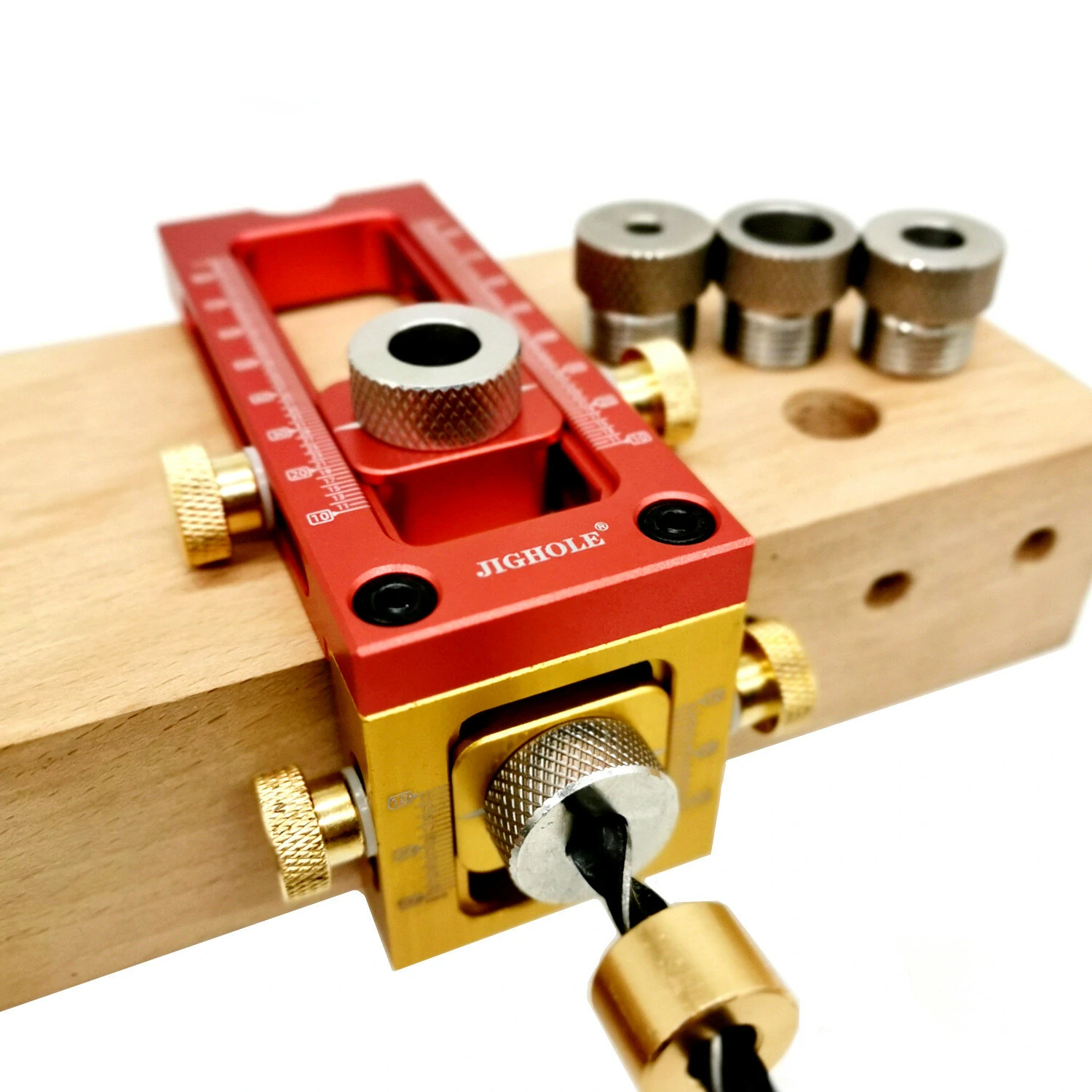 Aluminum Alloy 2-in-1 Pocket Hole Jig | Adjustable Drill Guide for Bed & Cabinet