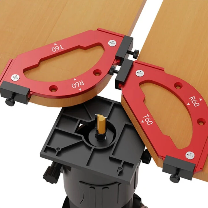Corner Routing Jig Template with Removable Clip - R10 to R60 Arc Cutting Guide
