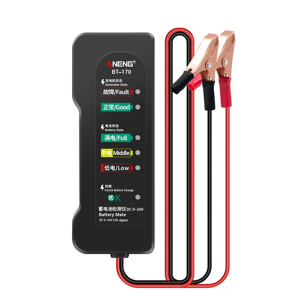 ANENG BT170 Battery Tester | 9V-24V LED Display for Car & Vehicle Battery