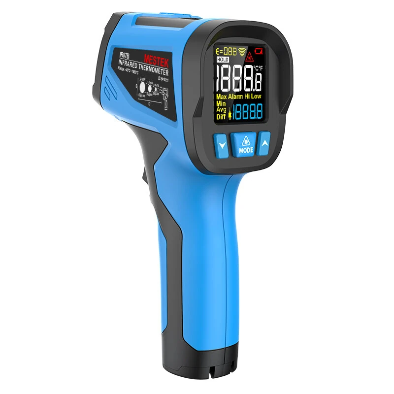 IR07 Infrared Thermometer - Wide Temp Range, High Precision, Adjustable Emissivity & K-Type Input