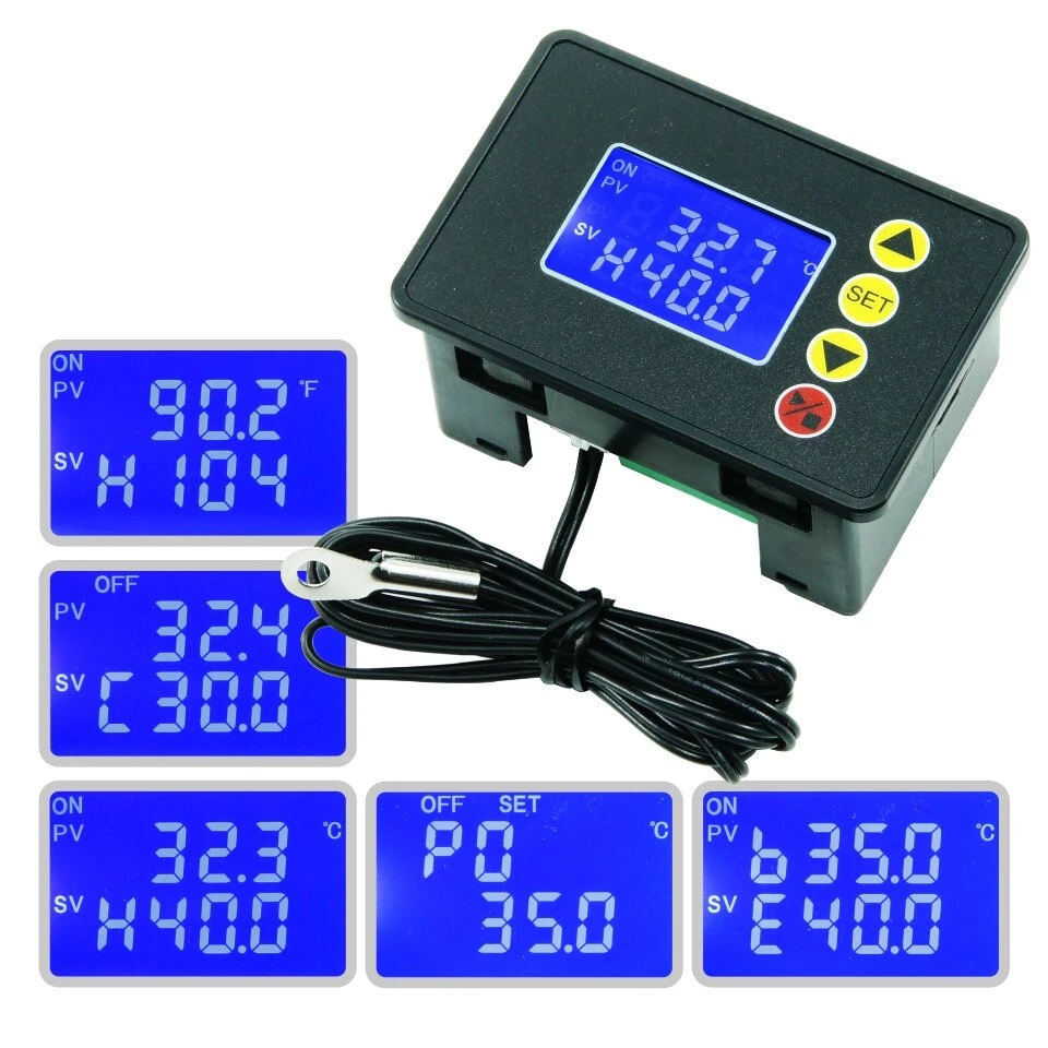 W4209 Digital Temperature Controller - 12V/24V DC 220V AC Thermostat with Relay