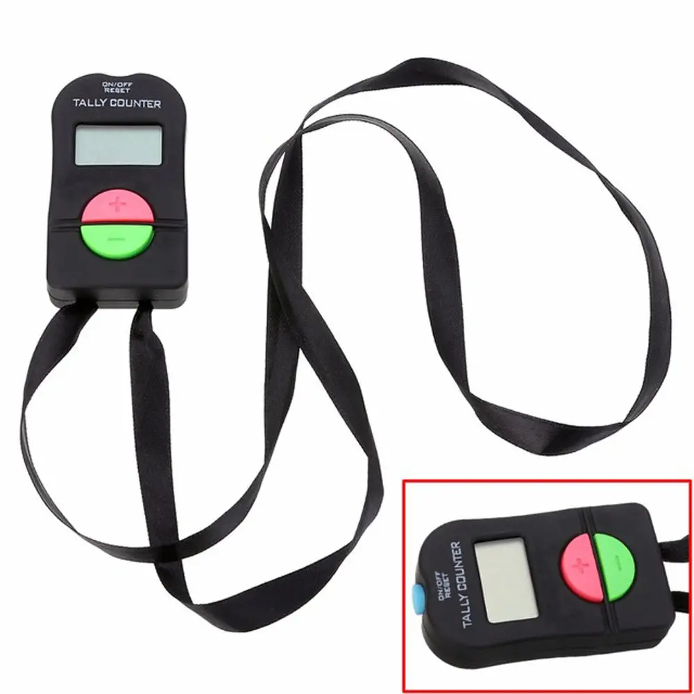 Digital Tally Counter - Manual Clicker with LCD Display - Black ABS Gym Tool