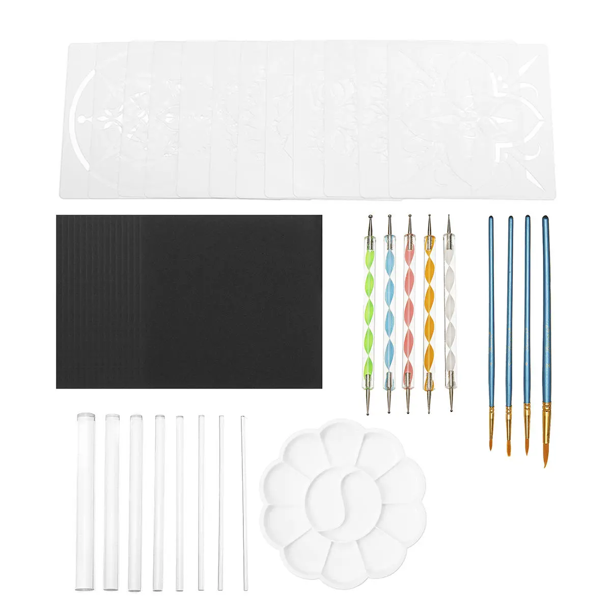 Mandala Dotting Tools Kit - 46Pcs Rock & Nail Art Pens with Stencils