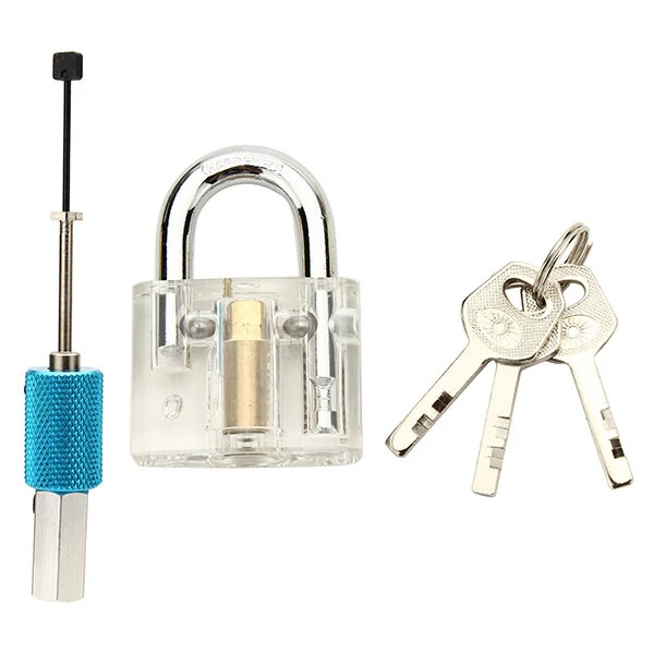 Daniu Disc Detainer Padlock - Transparent Training Lock for Locksmith Tools & Skill Set