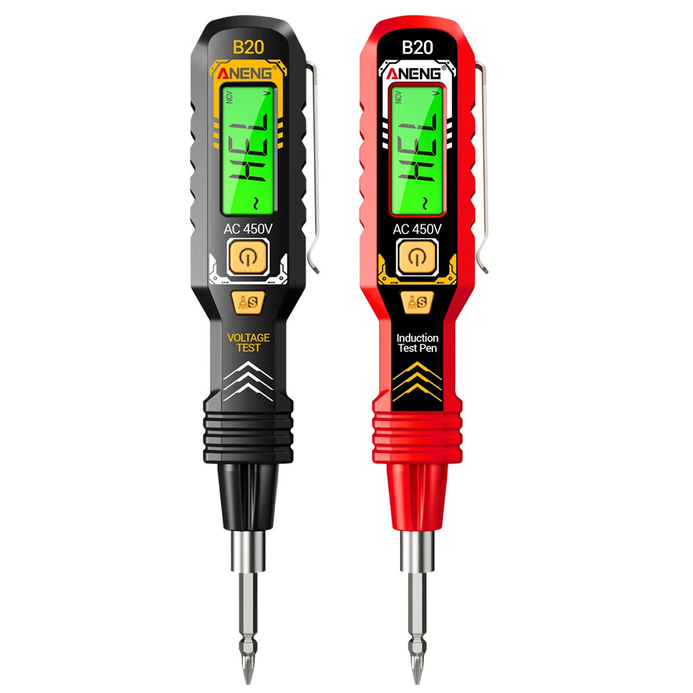 ANENG B20 Smart Voltage Tester Pen | 30-1000V AC Non-Contact & Contact | Dual Color LCD, Flashlight, Screwdriver