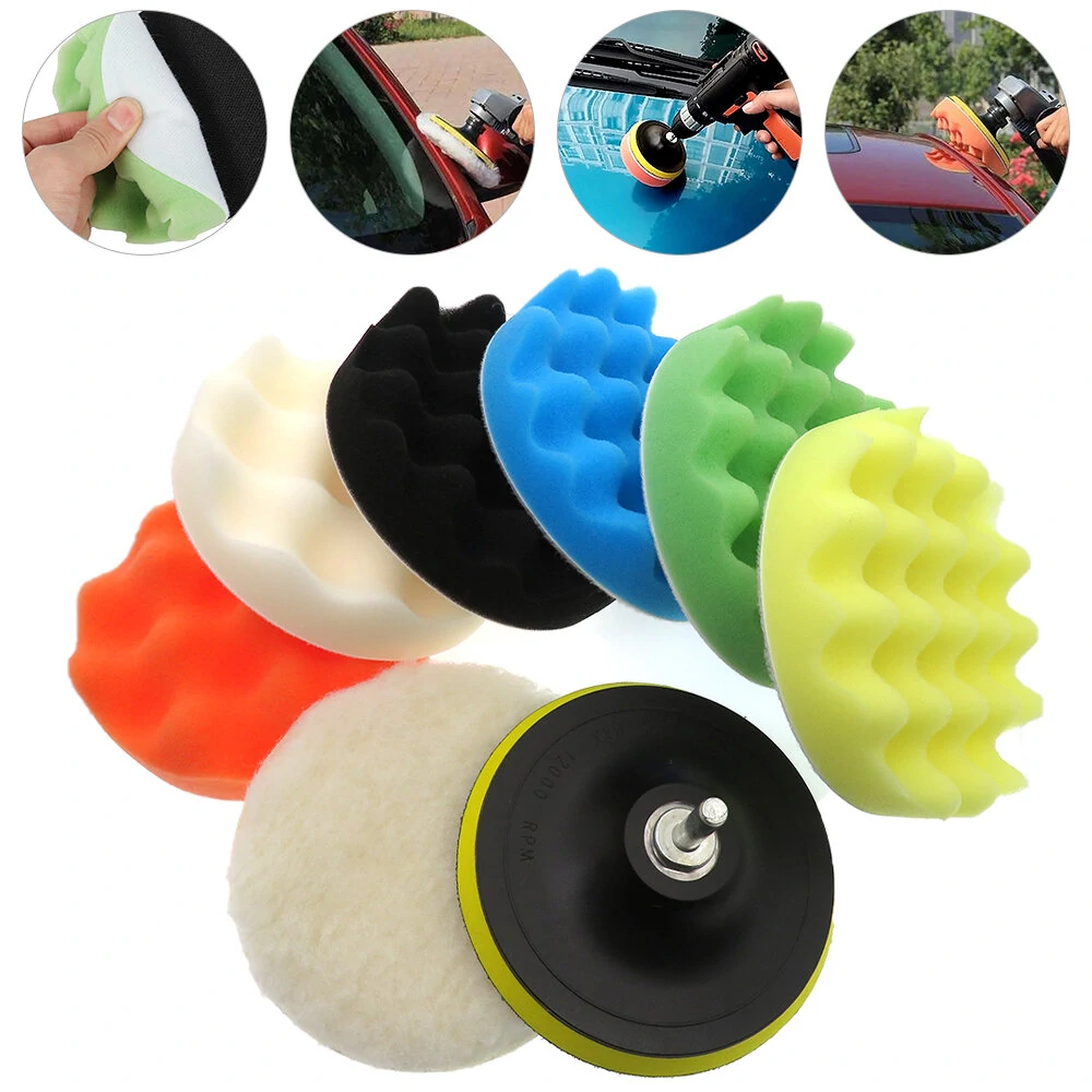 9Pcs Car Polishing Sponge Pad Kit - 3 to 7 Inch Pads for Car Detailing & Cleaning