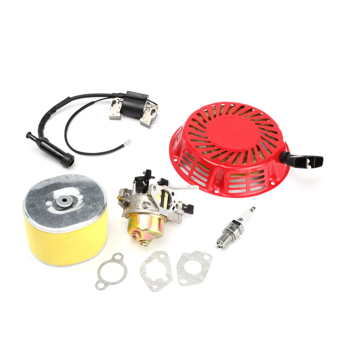 Honda GX240 GX270 Carburetor Kit - Recoil Air Filter Ignition Coil Plug