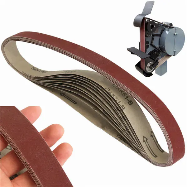 10pcs 760x25mm 400 Grit Sanding Belts Abrasive Sandpaper