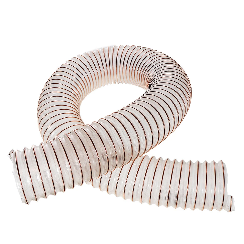 Flexible 1m Clear PU Dust Hose - For Turbo Cyclone Dust Collector & Vacuum