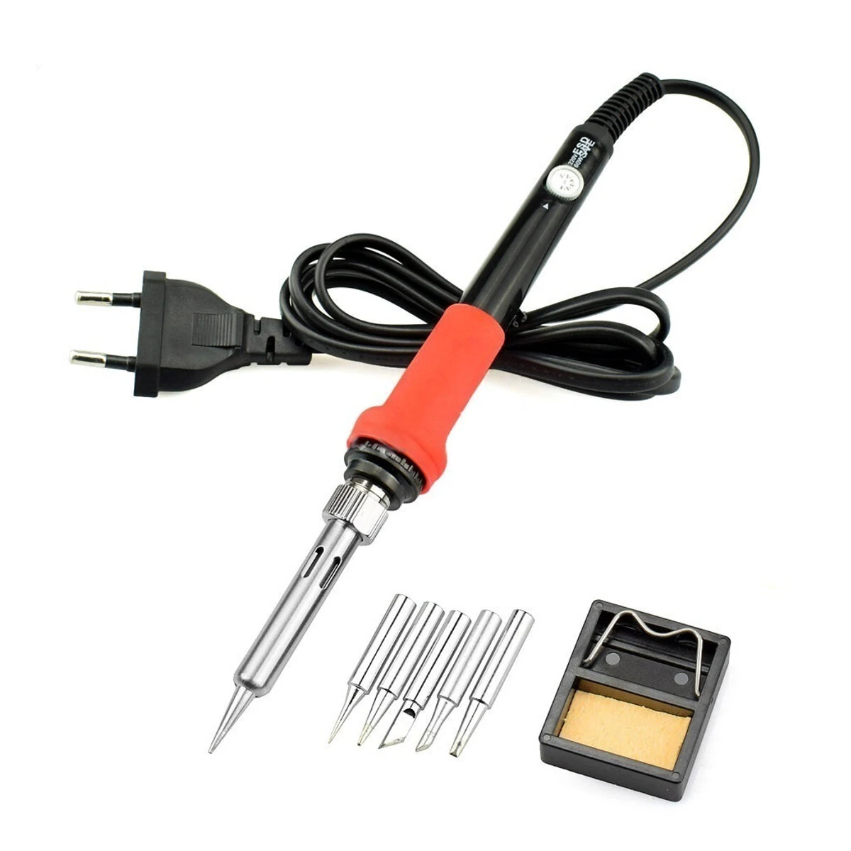 60W Adjustable Temperature Electric Soldering Iron Kit - 110V/220V DIY Welding