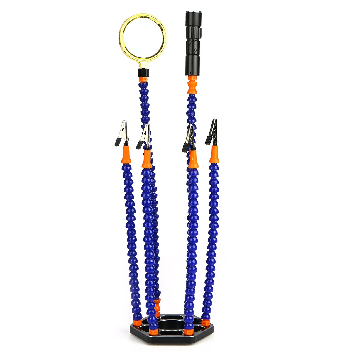 Flexible Soldering Helping Hands with Magnifier & Light | 3rd Hand PCB Holder