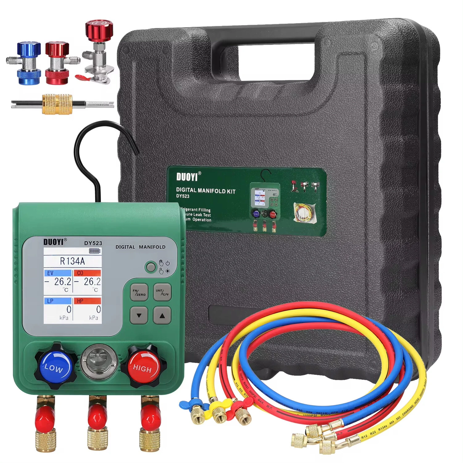 MT02 Digital HVAC Manifold Gauge - Dual Pressure Tester for 92 Refrigerants | Auto Repair