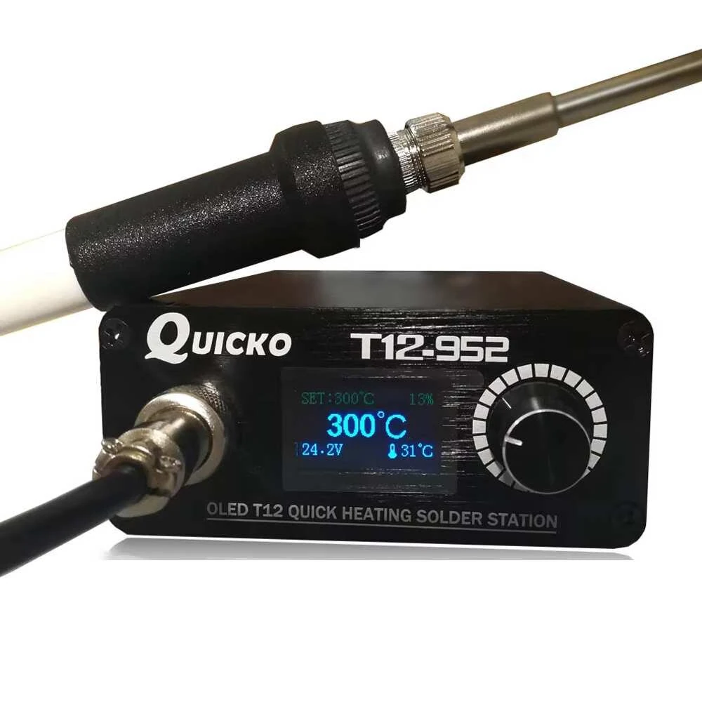QUICKO T12-952 Soldering Iron Station | Quick Heating OLED Display | Auto Sleep