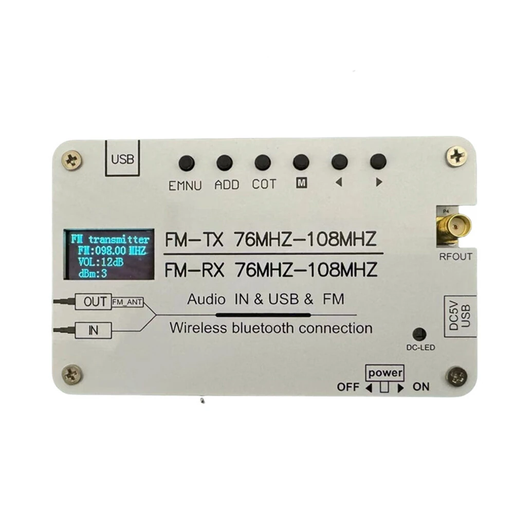 Multi-function FM Transmitter & Receiver | Bluetooth AUX USB | 76-108MHz Portable Radio