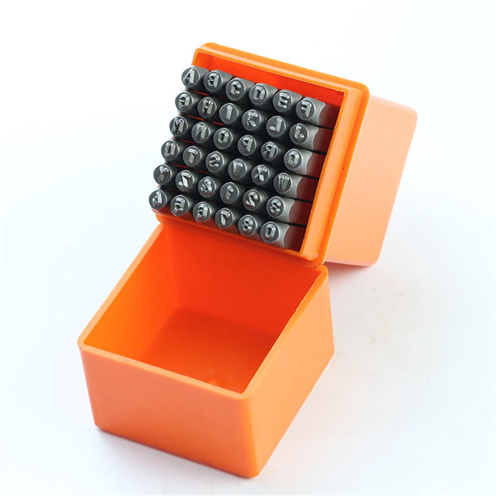 Professional 36Pcs Steel Stamping Tool Set | 3/6mm Alloy Letter & Number Punch | HRC 58-62 for Jewelry Craft