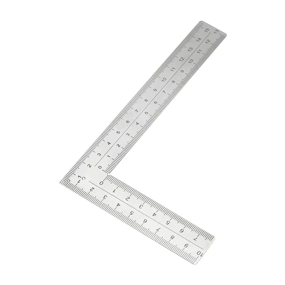 Stainless Steel L Square Ruler - 100mm 150mm 300mm Double-Sided Scale | Carpentry Framing Tool