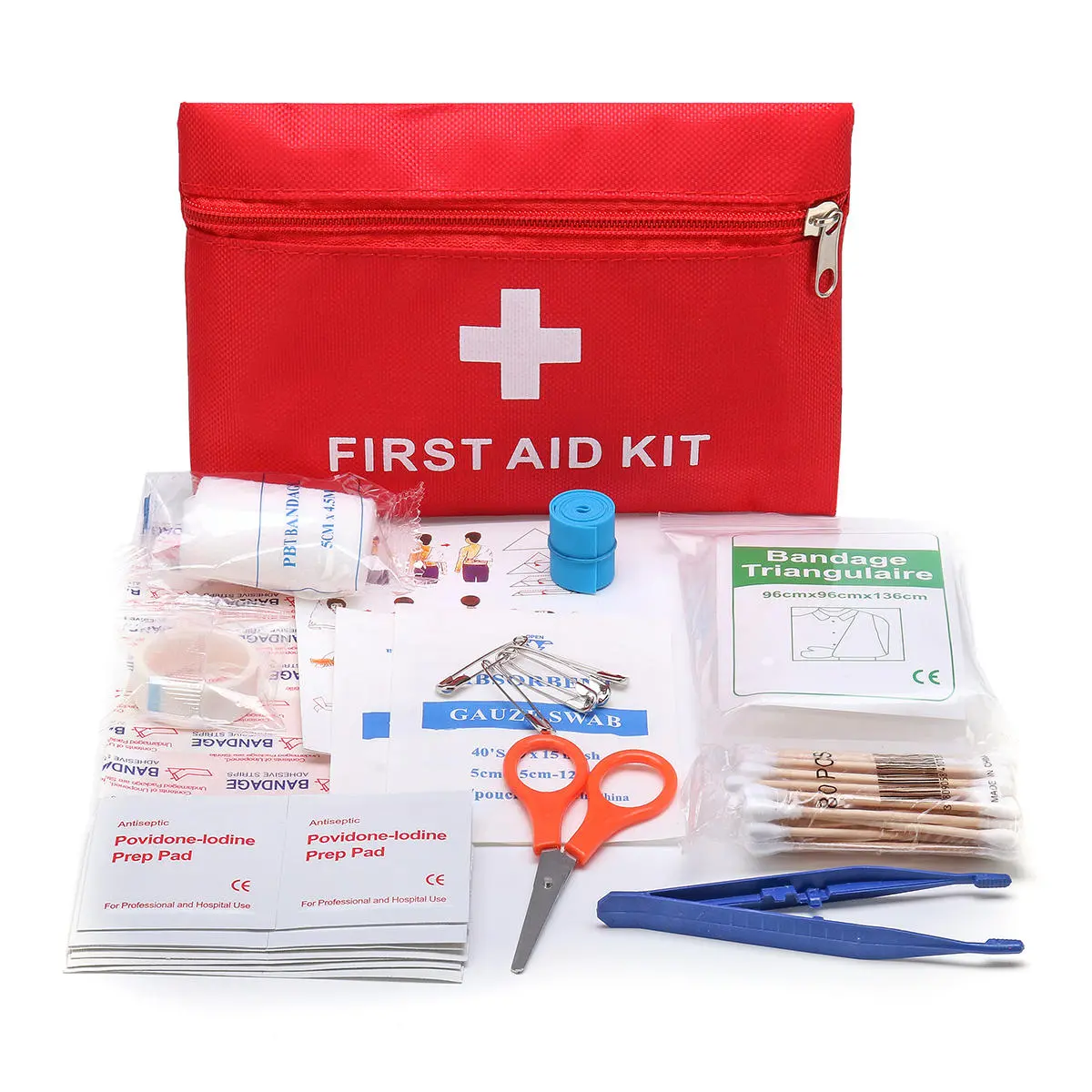 79-Piece Emergency First Aid Kit for Car, Travel & Home - Survival Supplies Bag