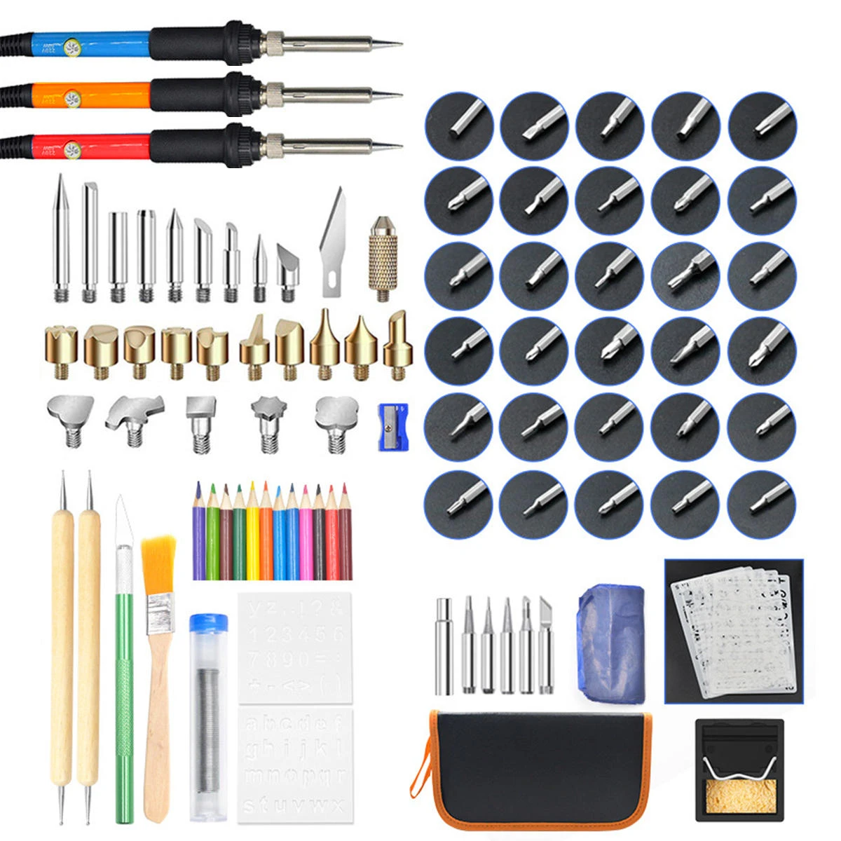 Wood Burning Pen Set - 101Pcs 60W Electric Soldering Iron Kit for Woodworking