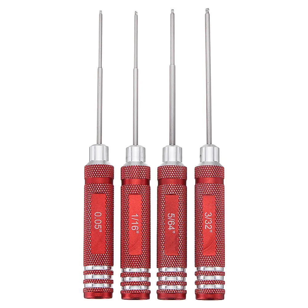 Drillpro 4pcs HSS Ball Screwdrivers Kit - 0.05 1/16 3/32 5/64 Inch Repair Tool