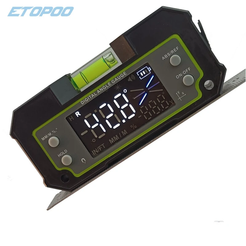 ETOPOO Bluetooth Digital Level - Dual-Axis Inclinometer with LCD | Angle Finder Gauge