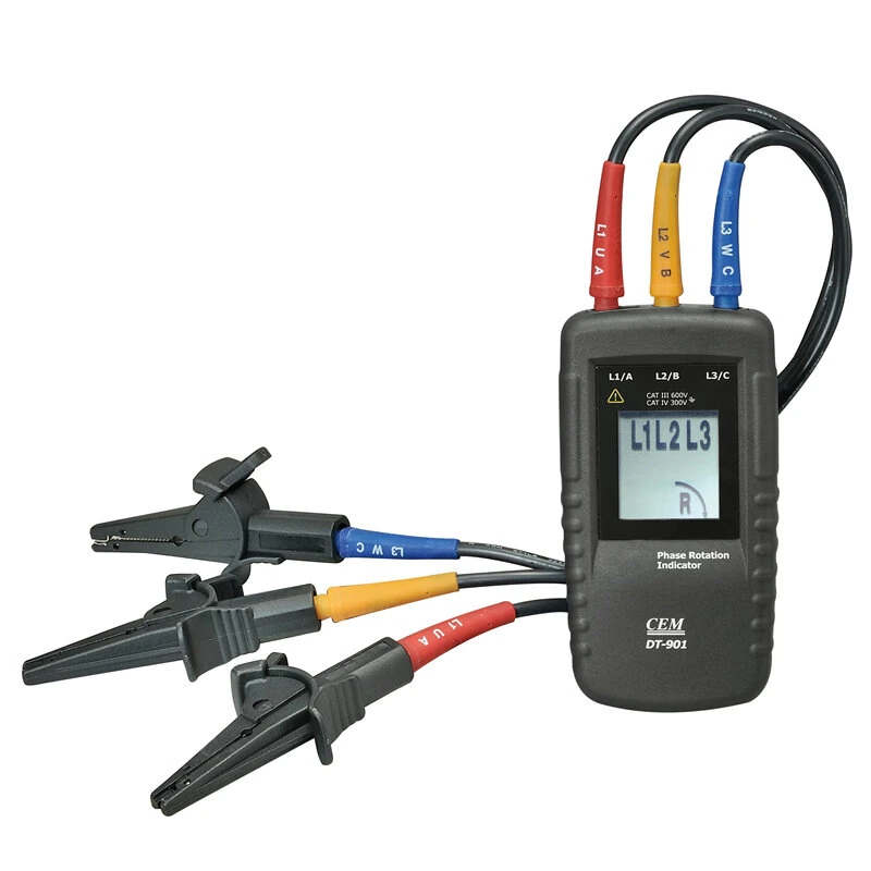 DT-901 Phase Indicator | 40V-690V AC | LCD Display | 15Hz-400Hz Frequency