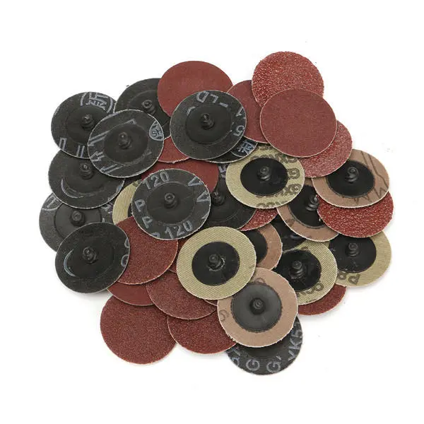 40pcs Sanding Discs - 2 Inch Roll Lock R Type - 40/80/120/240 Grits