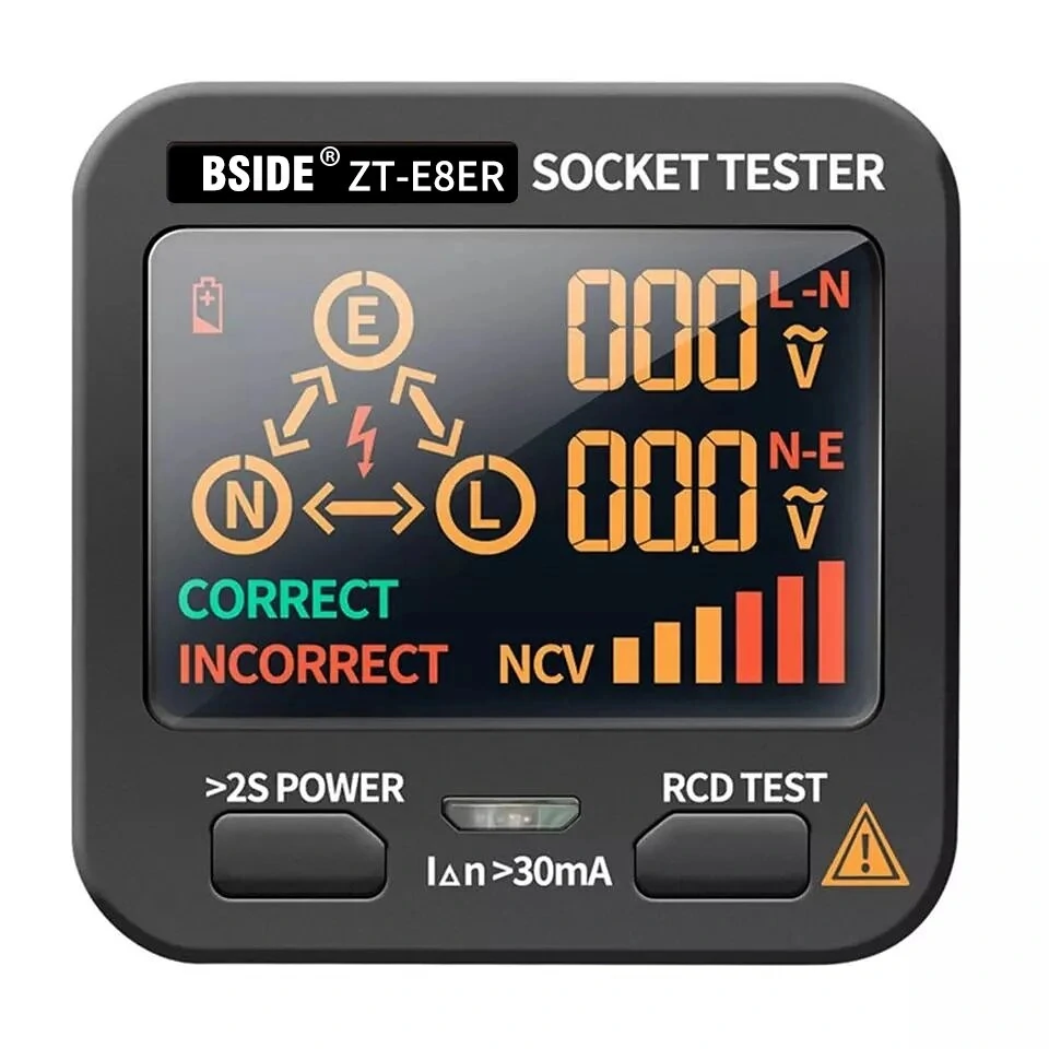 BSIDE ZT-E8 LCD Socket Tester - Color Screen Voltage & Polarity Tester