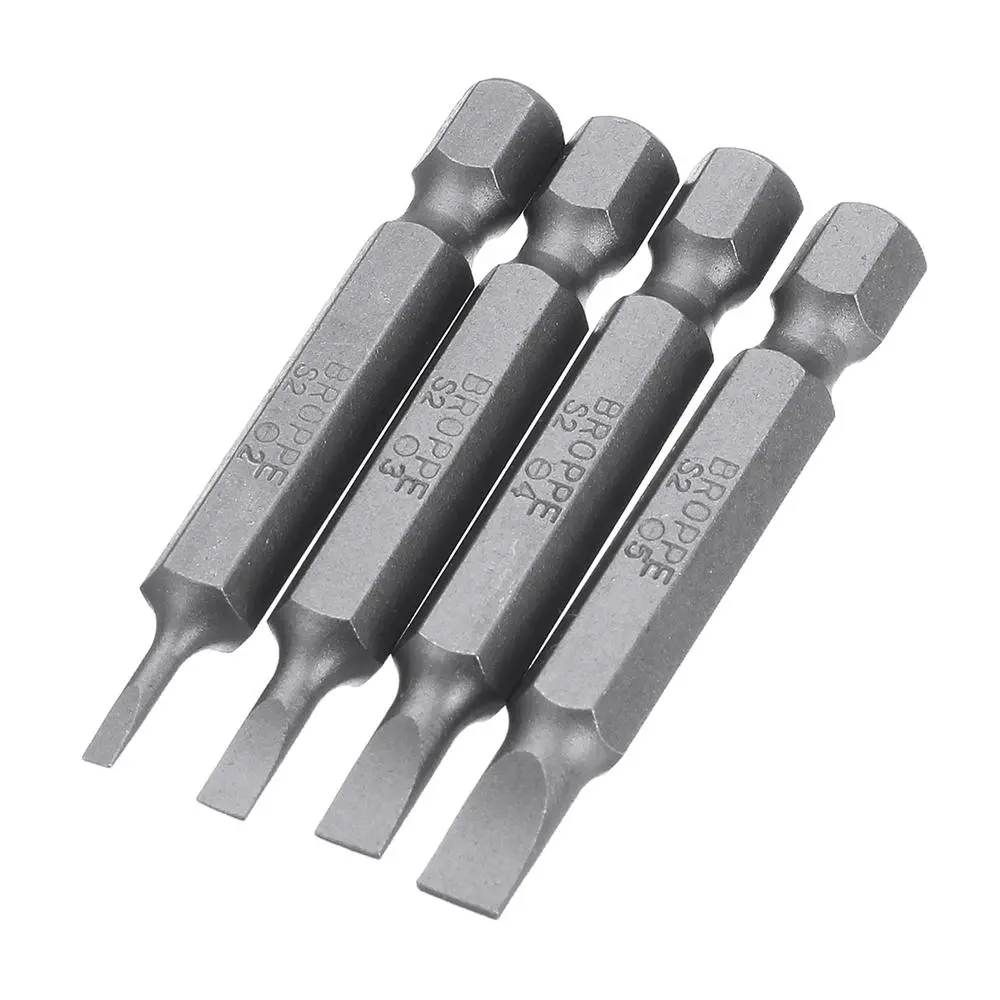 BROPPE 10Pcs Magnetic Screwdriver Bits Set - SL2 to SL6 Slotted 1/4 Inch Hex