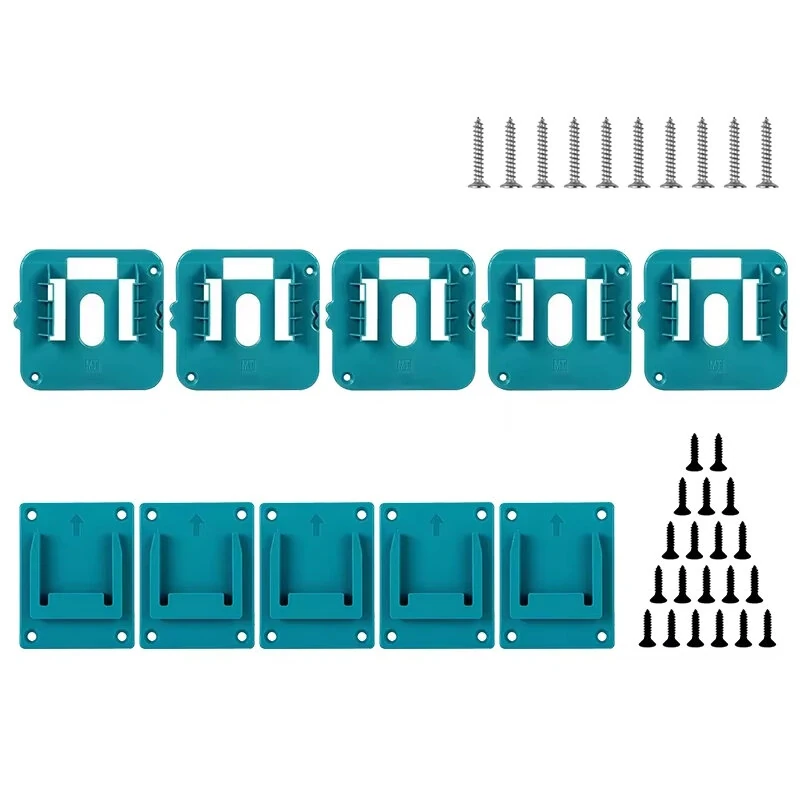DeWalt Battery Rack | 5 or 10 Pack Holder for 14.4V 18V Li-ion Tools - Wall Mount