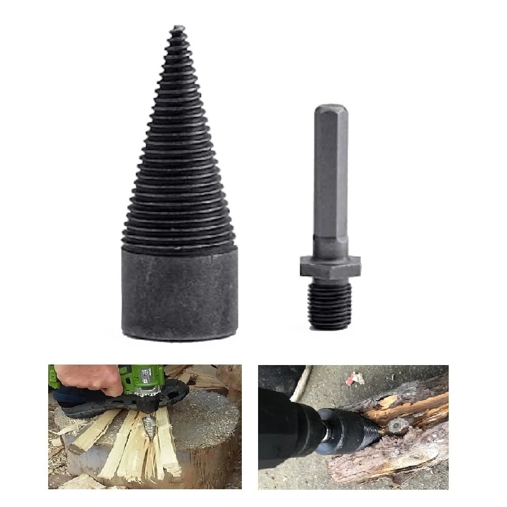 Drillpro 32/42mm HSS Firewood Drill Bit Splitter | Hex Shank for Tree Cutting