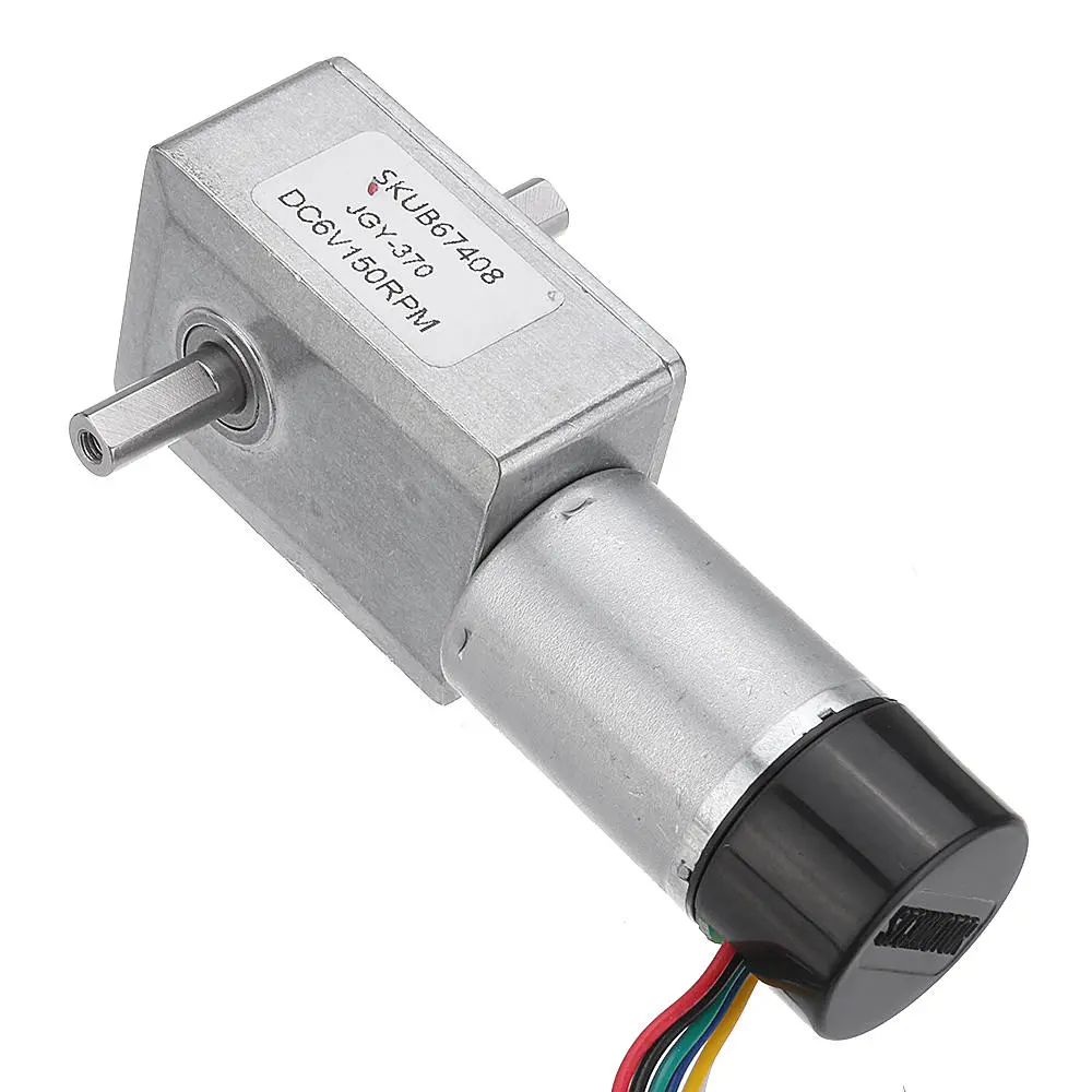 Machifit JGY-370 DC 6V Gear Motor | Double Shaft Worm Reduction Self-Locking