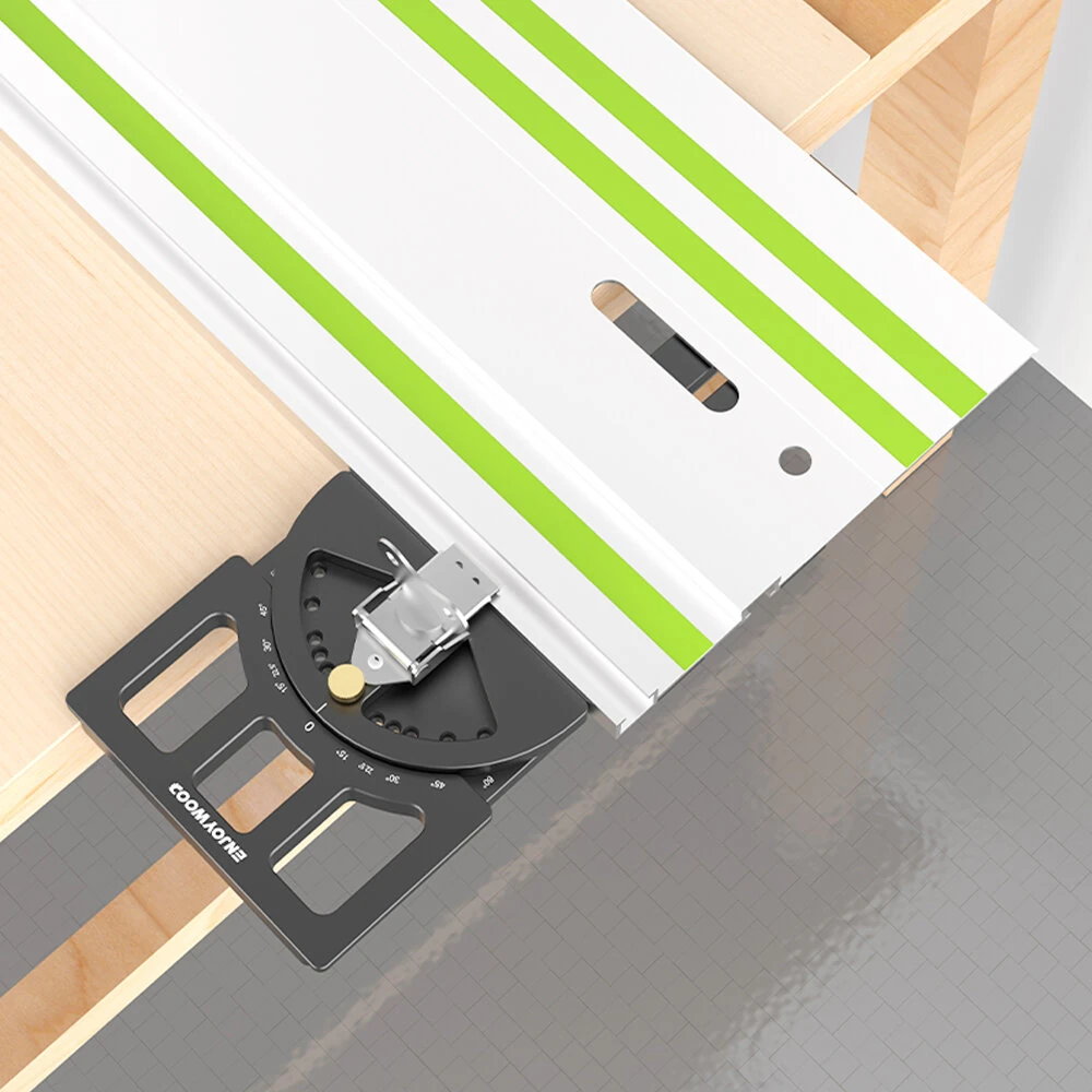 ENJOYWOOD Adjustable Track Saw Guide Square | 60° to 60° Angle Stop - Makita Festool Compatible