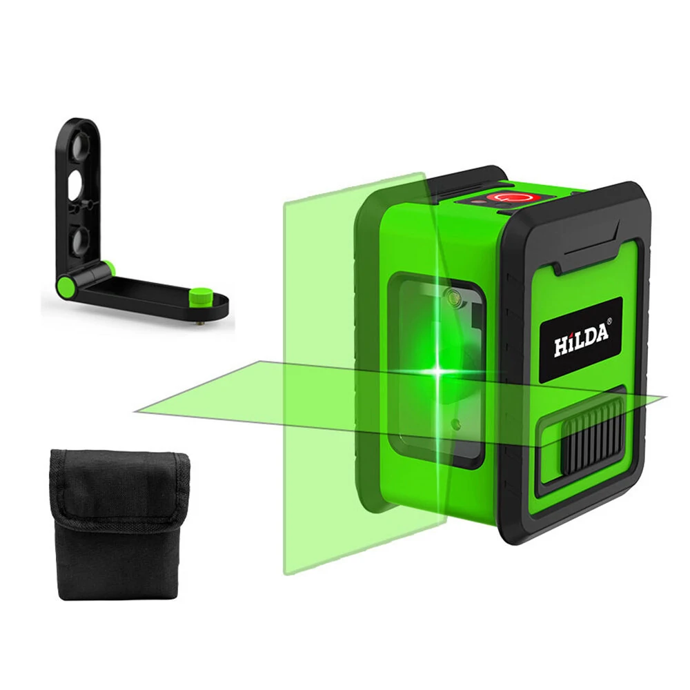 HILDA 2 Line Green Laser Level | Self-Leveling 360° Cross for Floor Installation