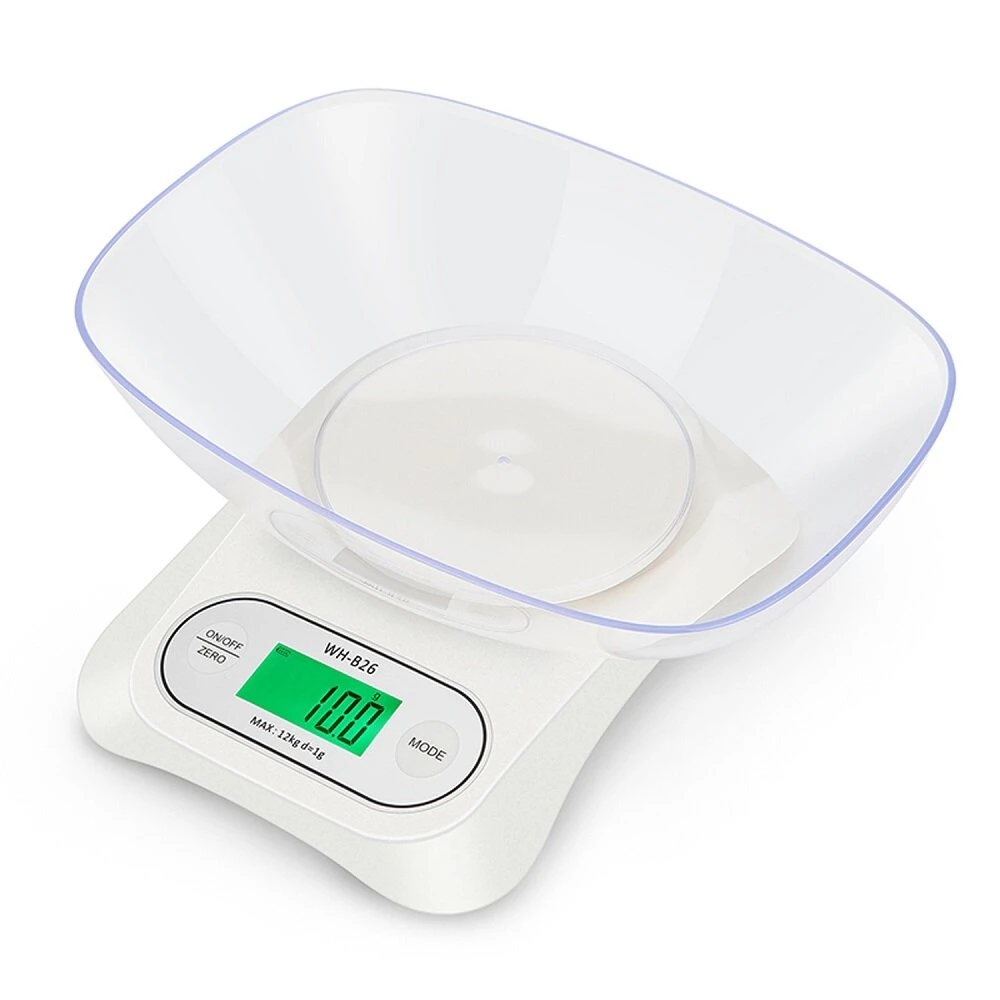 WH-B26 Kitchen Scale - 12kg/1g 5kg/0.1g High Accuracy | LCD Backlit Large Screen