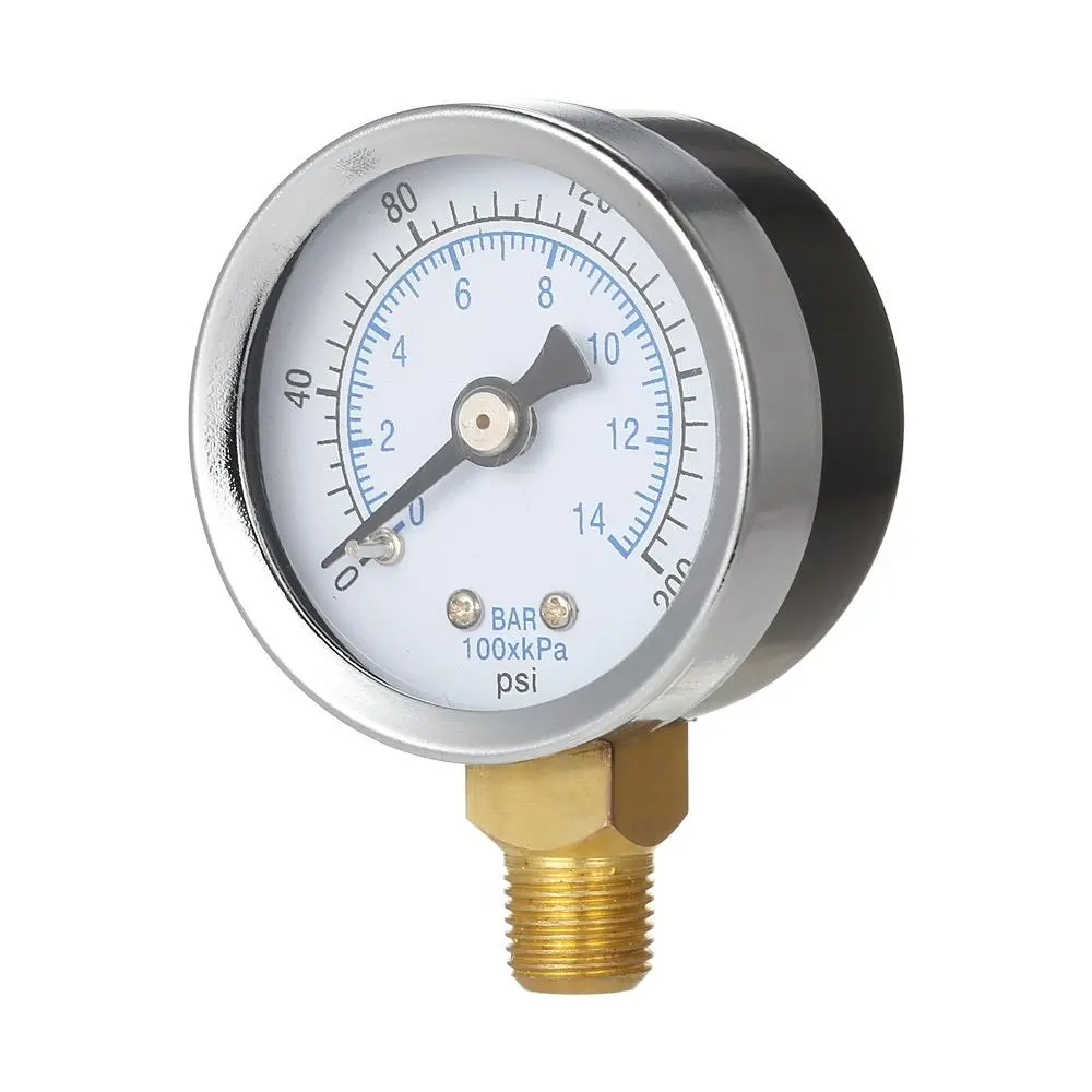 TS-40-14 Pressure Gauge | 0-200psi 0-14bar | 1/8 Male NPT | Air Compressor Hydraulic Tester