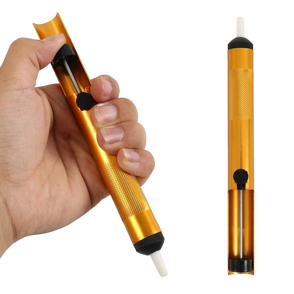 JCD Aluminum Alloy Solder Suction Pump - Desoldering Tool with Gold Tip