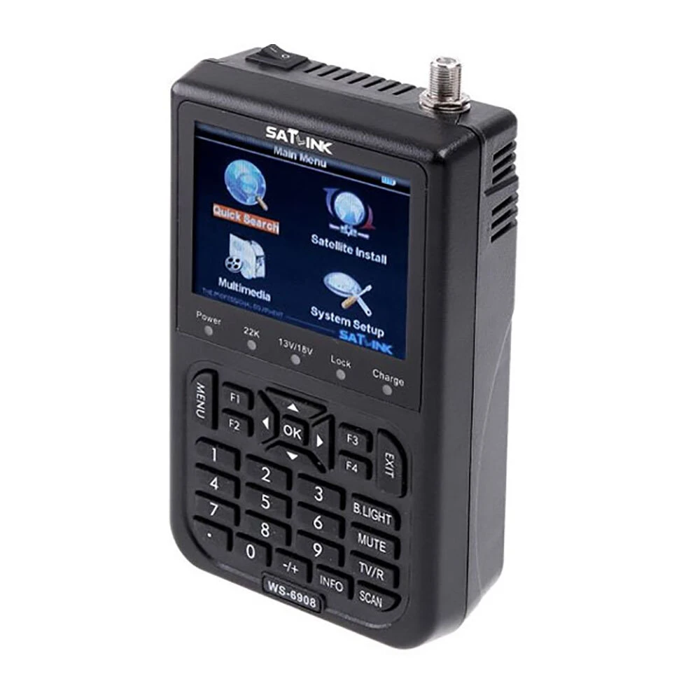 SATLINK WS-6908 Satellite Finder | 3.5 LCD DVB-S FTA Digital Signal Meter