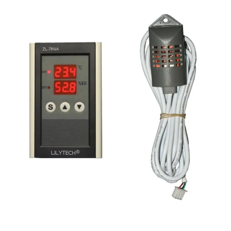 ZL-7816A 12V Digital Thermometer Hygrometer - Temperature & Humidity Meter for Incubator