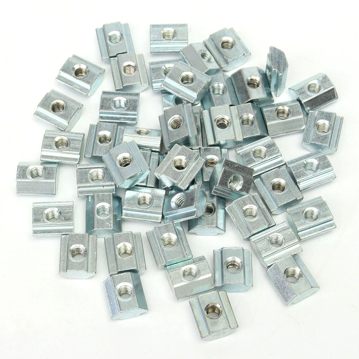 M4 T-Slot Nuts for 2020 Aluminum Profile - 50pcs Zinc Coated Plate Accessories