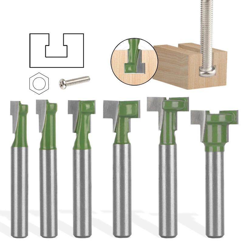6PCS 1/4 Inch Shank Keyhole Router Bit Set | 6mm to 5/8 Inch Blade Diameter