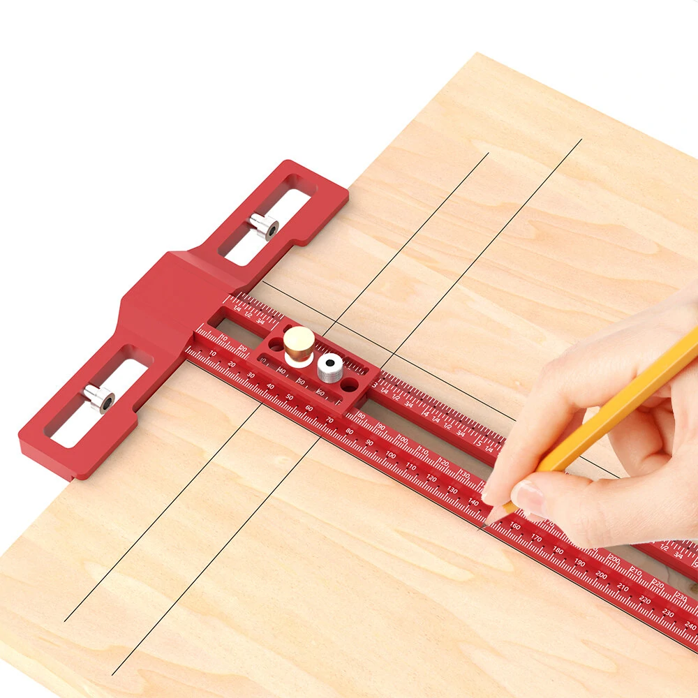 ENJOYWOOD TS-24 Scribing Ruler | 400mm/600mm Multi-Function | 360° Marking & Adjustable Length