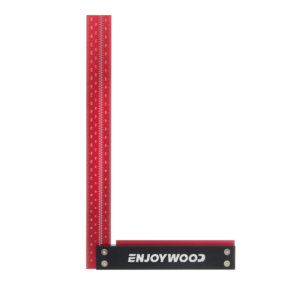 Enjoywood Precision Square Ruler - 300mm Aluminum Alloy Right Angle for Woodworking & Framing