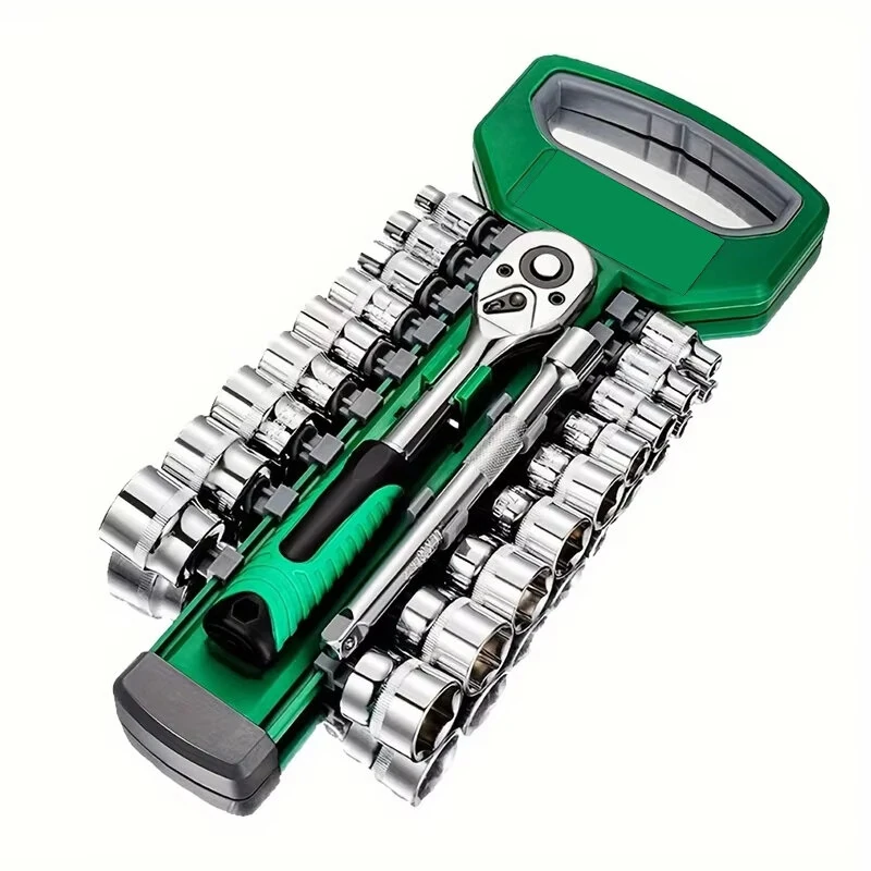 CRV 3/8 Ratchet Socket Wrench Set - 21 Piece Chrome Vanadium Steel - 6mm to 24mm